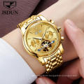 Men Luxury Brand Watch JSDUN Mechanical WristWatch  Fashion Business Steel Band Automatic Calendar Water Resistant Hand Clock